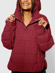 Fennara | Damen Steppjacke Oversize Pullover-Jacke – Rot