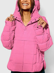 Fennara | Damen Steppjacke Oversize Pullover-Jacke – Rosa