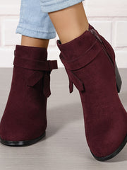 Lea | Elegante Und Moderne Stiefeletten Mit Schleifen-Detail – Rot