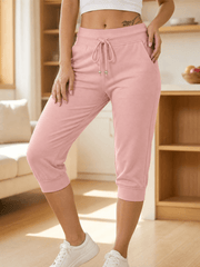 Fjelma | Damen Capri Jogginghose mit Tunnelzug – Rosa