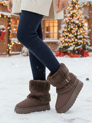 Freyke | Damen Wasserdichte Winterstiefel mit Fellrand – Kaffee