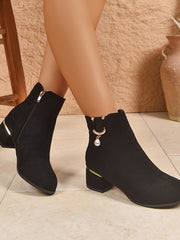 Thea | Damen Stiefeletten mit Blockabsatz – Schwarz