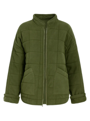 Gefütterter Oversize Mantel Damen – Militärgrün