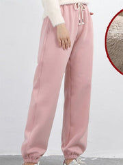 Gerdula | Damen Jogginghose Fleece warm Relaxed Fit – Rosa