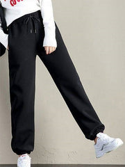 Gerdula | Damen Jogginghose Fleece warm Relaxed Fit – Schwarz