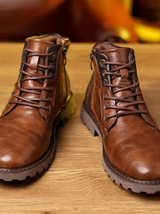Gereon | Herren Stiefelette Schnürstiefel Schwarz – Brown