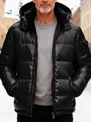 Germund | Herren Steppjacke mit Kapuze Winterjacke – Schwarz