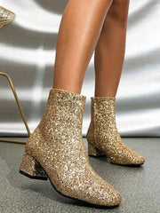 Glitzer Stiefeletten – Gold