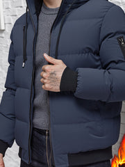 Grimold | Herren Steppjacke mit Kapuze Winterjacke – Marineblau
