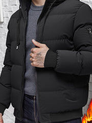 Grimold | Herren Steppjacke mit Kapuze Winterjacke – Schwarz