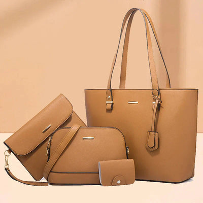 3-teilige Lederhandtasche & Schultertaschen-Set