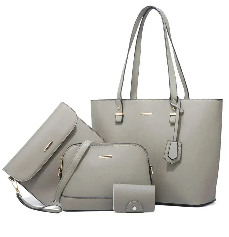 3-teilige Lederhandtasche & Schultertaschen-Set