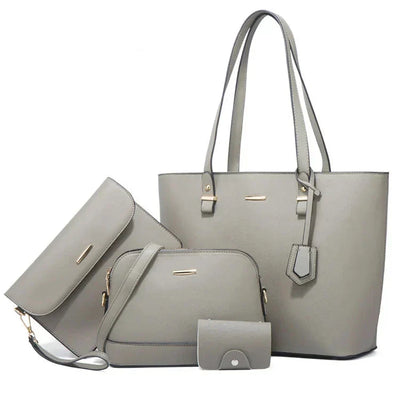 3-teilige Lederhandtasche & Schultertaschen-Set
