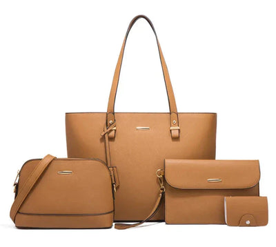 3-teilige Lederhandtasche & Schultertaschen-Set
