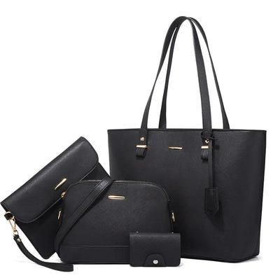 3-teilige Lederhandtasche & Schultertaschen-Set
