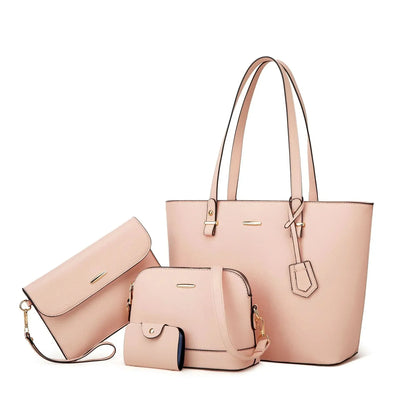 3-teilige Lederhandtasche & Schultertaschen-Set