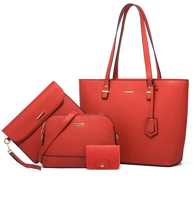 3-teilige Lederhandtasche & Schultertaschen-Set