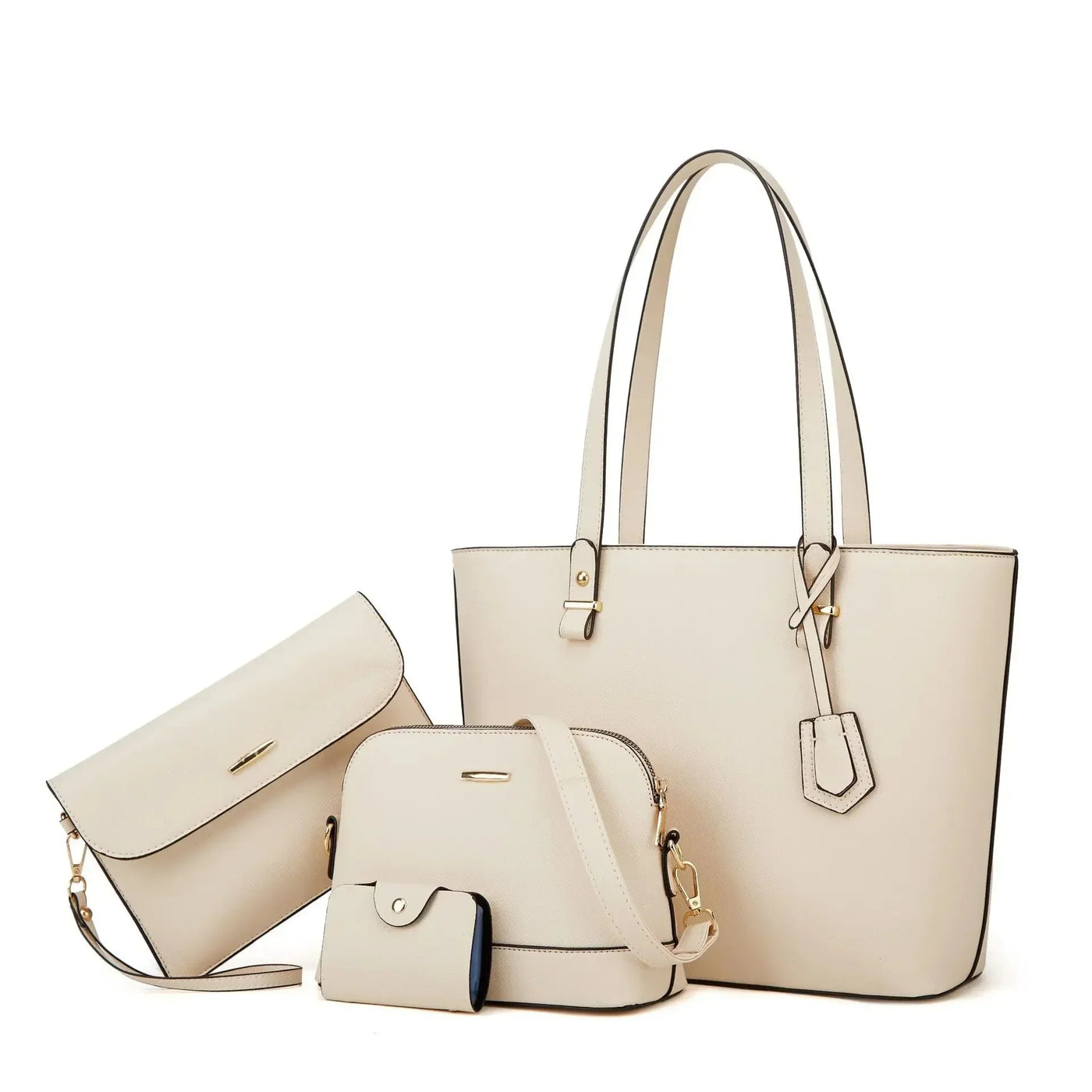3-teilige Lederhandtasche & Schultertaschen-Set
