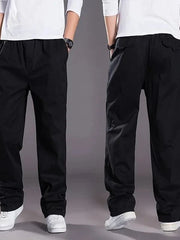 Herren Cargo Hose Loose Fit mit Gummibund – Schwarz