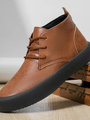 Stefan | Herren Leder Chukka Boots Gepolsterte Sohle Schnürung – Braun