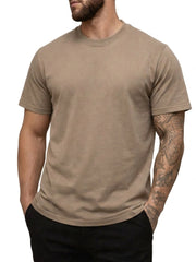 Herren-T-Shirt mit Rundhalsausschnitt und kurzen Ärmeln – Khaki
