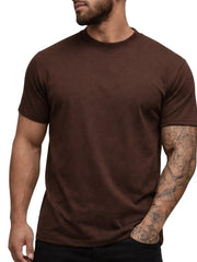 Herren-T-Shirt mit Rundhalsausschnitt und kurzen Ärmeln – Braun
