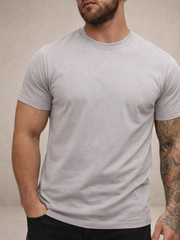 Herren-T-Shirt mit Rundhalsausschnitt und kurzen Ärmeln – Grau