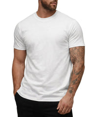 Herren-T-Shirt mit Rundhalsausschnitt und kurzen Ärmeln – Weiß