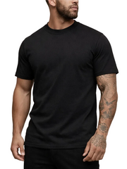 Herren-T-Shirt mit Rundhalsausschnitt und kurzen Ärmeln – Schwarz