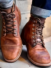 Hanzo - Traditionelle Herren-Schnürstiefel – Braun