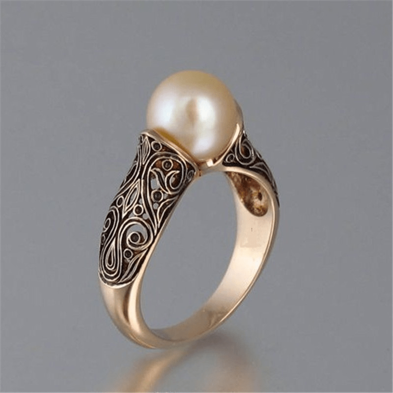 Vintage Perlen Goldener Ring