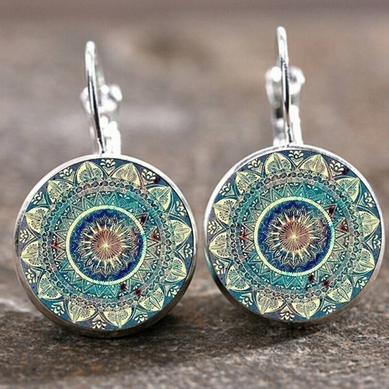 Vintage Runde Mandala Ohrringe