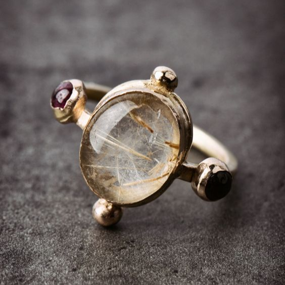 Vintage Weißer Steinring