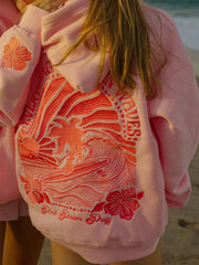 Damen Hoodie mit Print – Bequemer Kapuzenpullover im Oversize-Look – Rosa