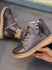 Chuoza | Schnürstiefeletten mit warmem Innenfutter – Braun