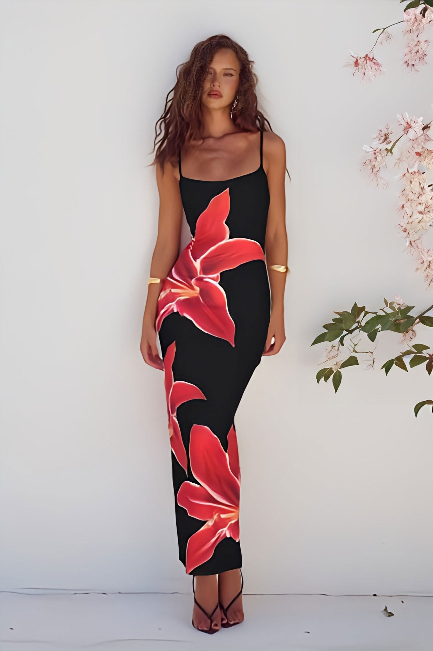 Alessia™ - DEIA Midi-Kleid - Schwarze Lilie