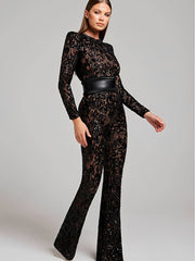 Caroline - Stilvoller, schmal geschnittener Jumpsuit für Damen – Schwarz