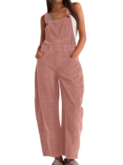 Imogen | Damen Latzhose Overall mit Weitem Bein – Rosa