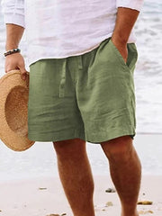 Kaspar | Herren Kordelzug Shorts Bermuda – Grün
