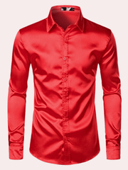 Langarmshirt Herren Slim Fit – Rot