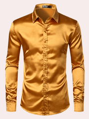 Langarmshirt Herren Slim Fit – Gold
