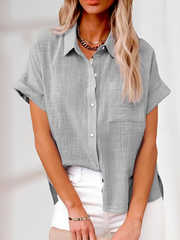 Laurice - Leichte Sommerbluse für Damen – Grau