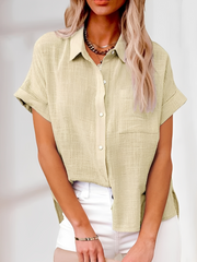 Laurice - Leichte Sommerbluse für Damen – Beige