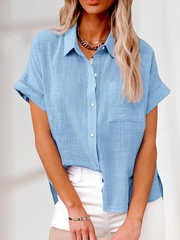 Laurice - Leichte Sommerbluse für Damen – Hellblau