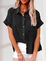 Laurice - Leichte Sommerbluse für Damen – Schwarz