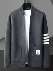 Leandor | Herren Strickjacke Offene Cardigan – Hellgrau