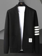 Leandor | Herren Strickjacke Offene Cardigan – Schwarz