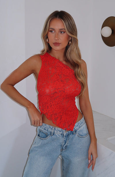 Zoey™ - Ein-Schulter-Spitzen-Top