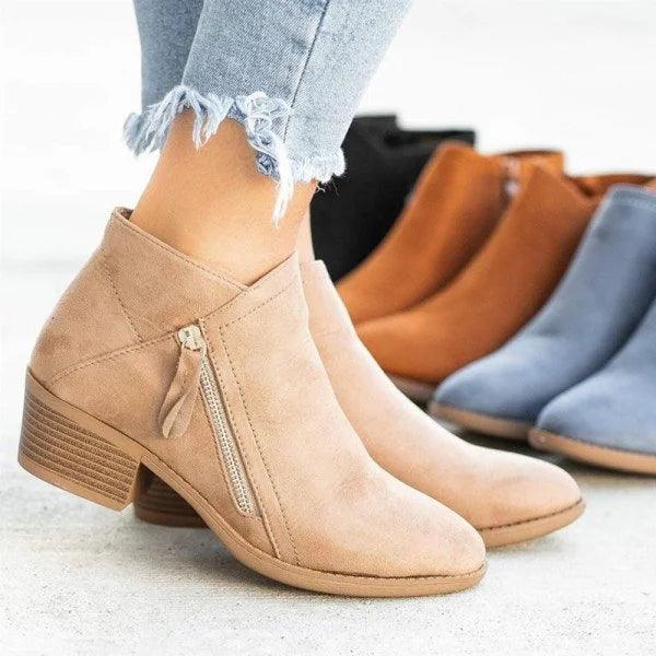 Lederstiefel mit reißverschluss für damen