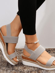 Emilia | Damen Orthopädische Kreuzriemen Plattform Sandalen – Grau
